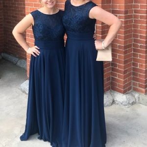 Navy blue Kanali K bridesmaids dress